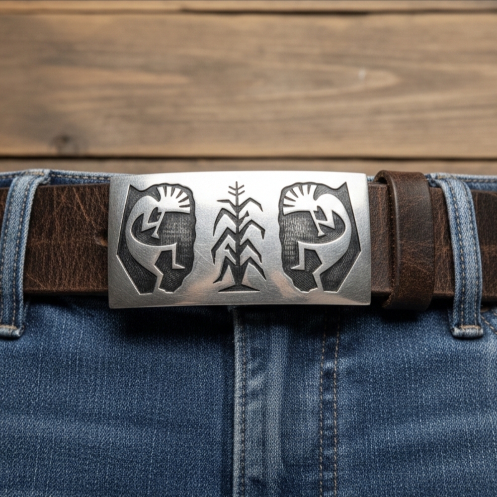 ❌SOLD❌ VTGHopi Native American Sterling Silver Kokopelli Fertility Belt Buckle